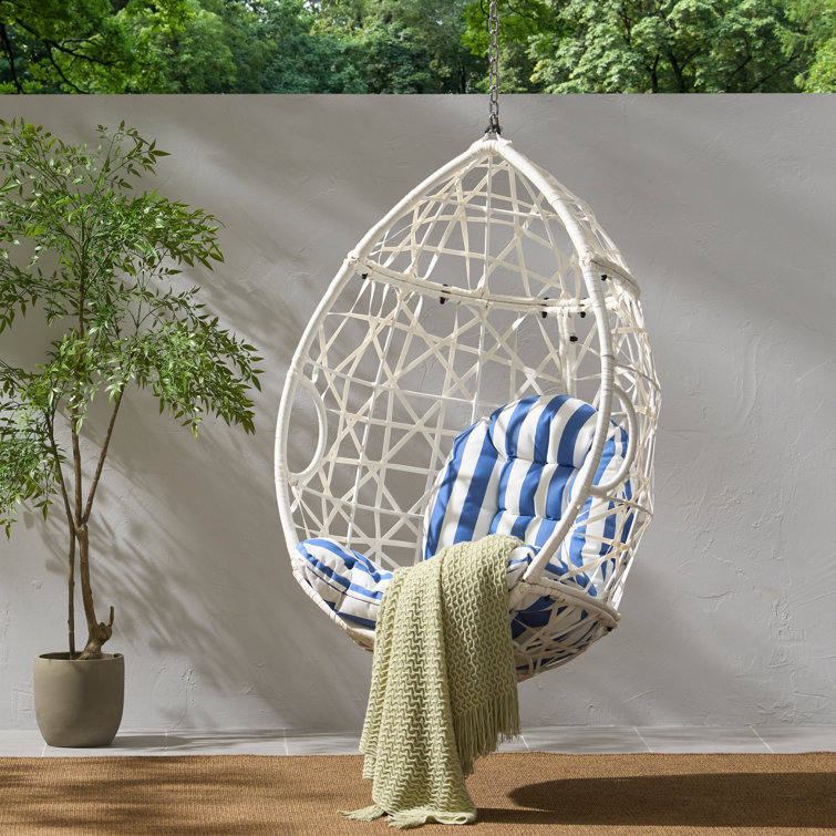 World Menagerie Robert Indoor/Outdoor Wicker Tear Drop Hanging Chair (Stand Not Included), Multi